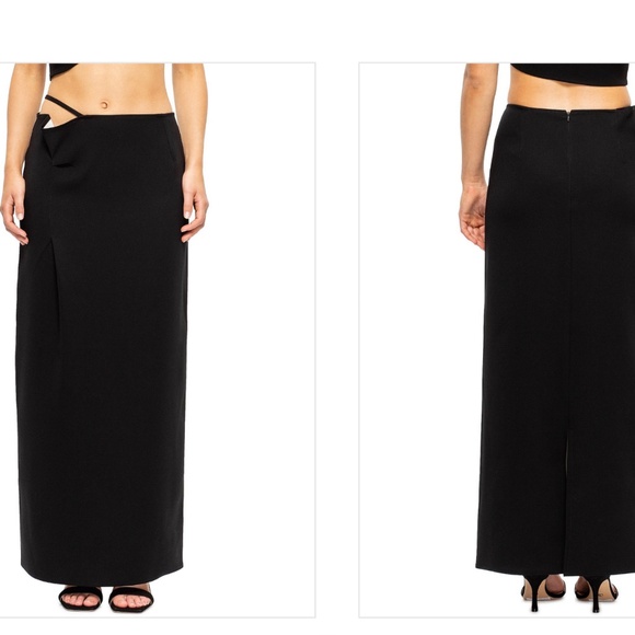 Paris Georgia Franca Cutout Crepe Fitted Skirt - Picture 5 of 7